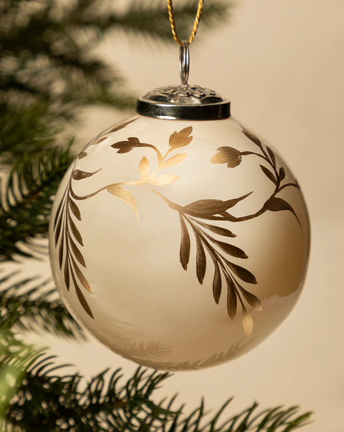 4" Hand-Painted Vine Glass Bauble | McGee & Co. (US)