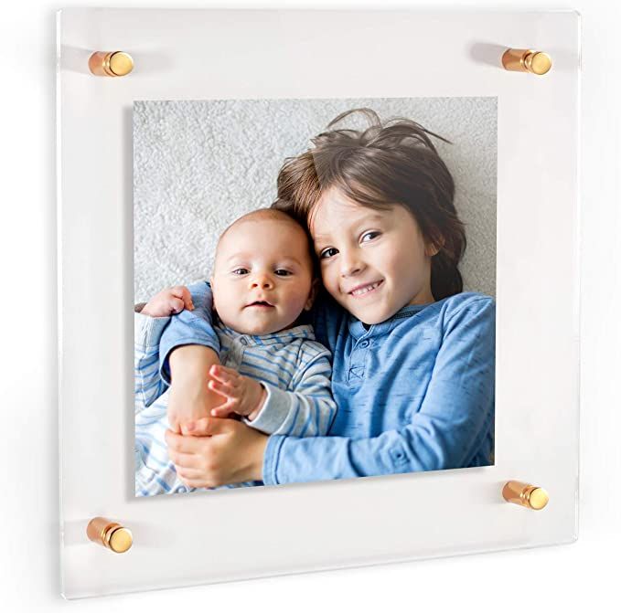 ArtToFrames Floating Acrylic Frame for Pictures Up to 16x16 inches (Full Frame is 20x20) with Gol... | Amazon (US)