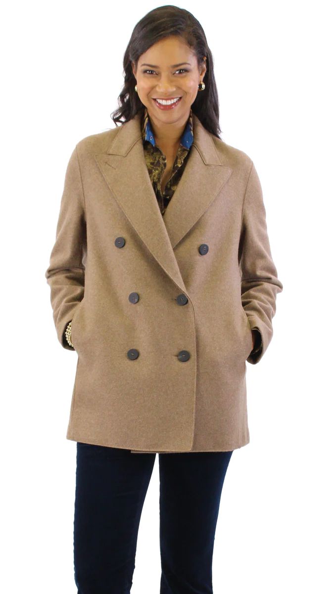 Slouchy Cashmere Peacoat - Shortbread | Pearls