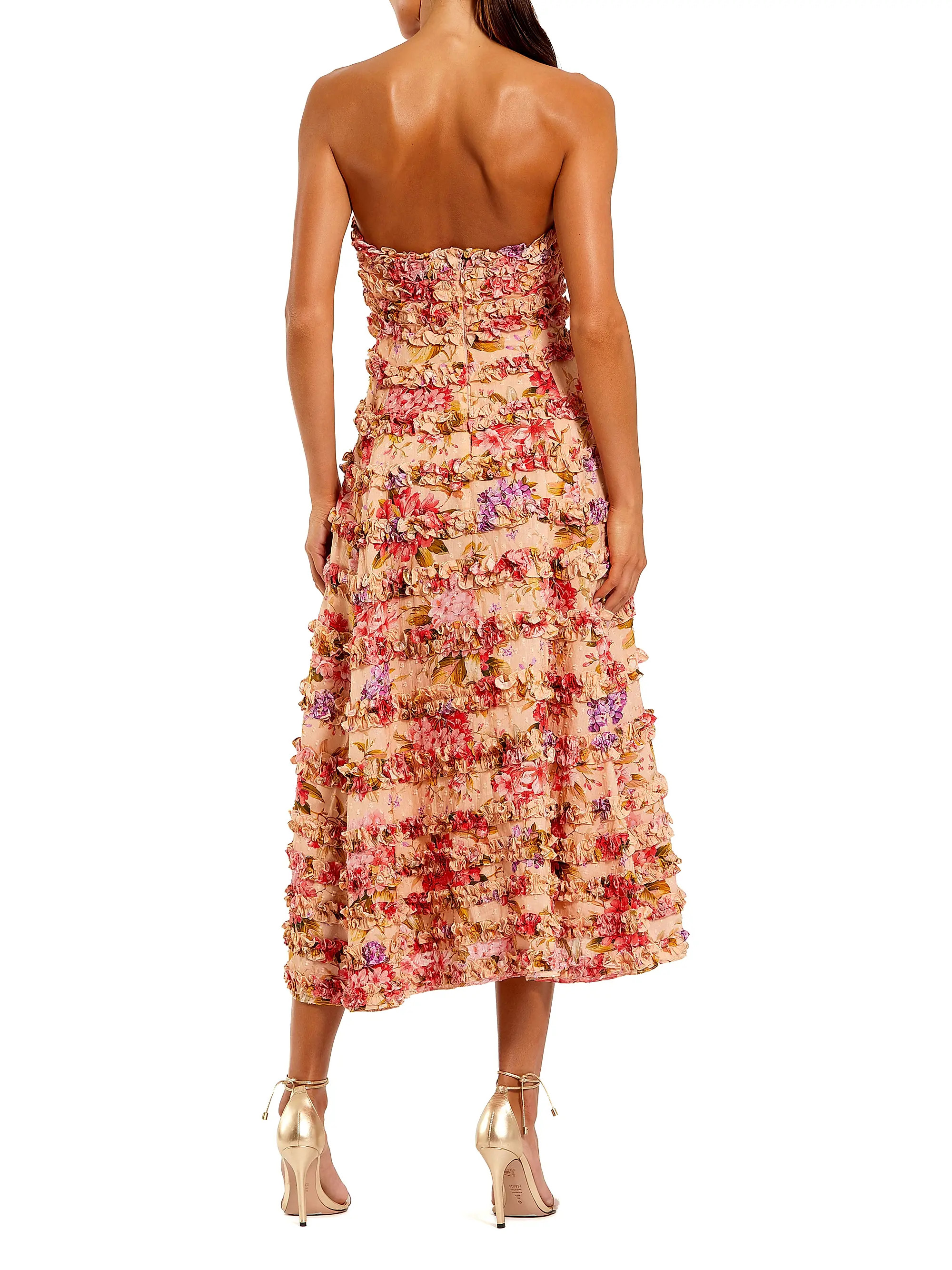 Ruffled Strapless Midi-Dress | Saks Fifth Avenue