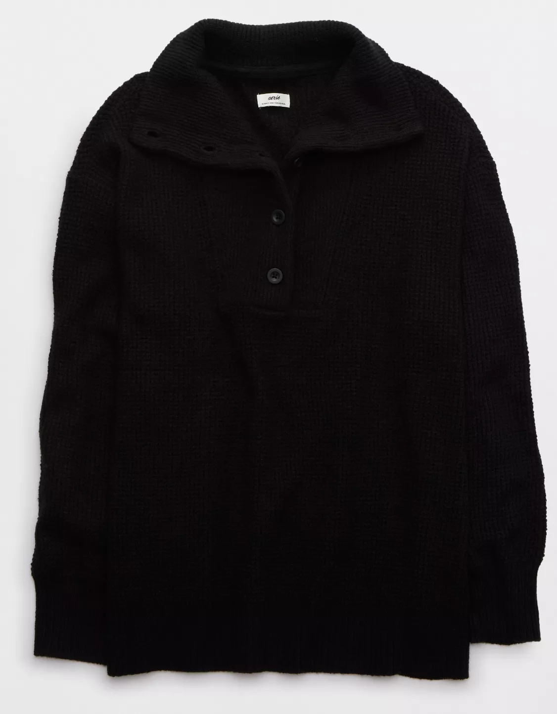 Aerie CozyUp Waffle Button Sweater | Aerie