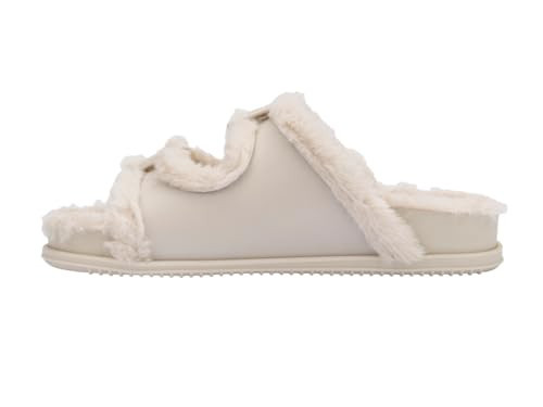 Melissa Cozy Jelly Slides for Women - Thick-Soled Slides with Adjustable Double Buckle Straps, Slip-on Vegan Jelly Shoes, Super Soft and Flexible Slides with Open Toe Design, Warm, Beige/Beige, 7 | Amazon (US)