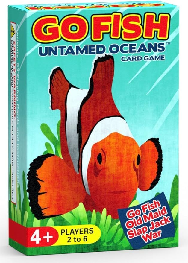 Arizona GameCo Go Fish Untamed Oceans - Go Fish, Old Maid, Slap Jack and War - Play 4 Classic Car... | Amazon (US)