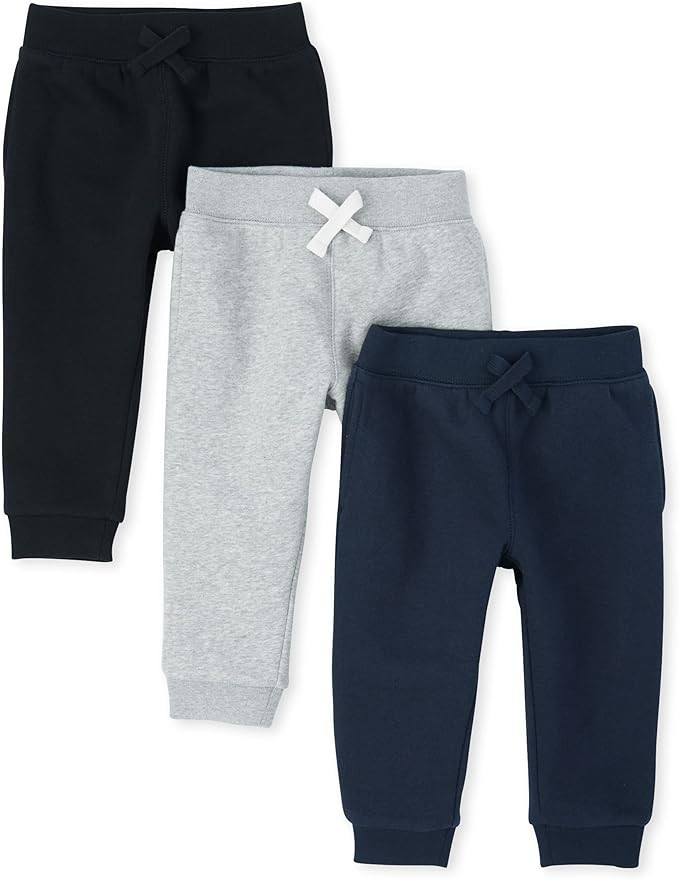 The Children's Place Baby Boys' Active Fleece Jogger Pants 2 Pack | Amazon (US)
