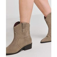 Suede Western Ankle Boot Ex Wide Fit Taupe - JD Williams - Size: 4 | JD Williams (UK)