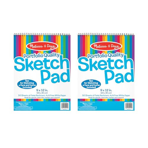Melissa & Doug Drawing Paper, Sketch Pad, 2-Pack Bundle for Coloring, Writing or Painting (9 x 12 inches) - 50 Sheets Each, Kids Drawing Pad & Art Supplies for Kids Ages 3+ - FSC Certified | Amazon (US)