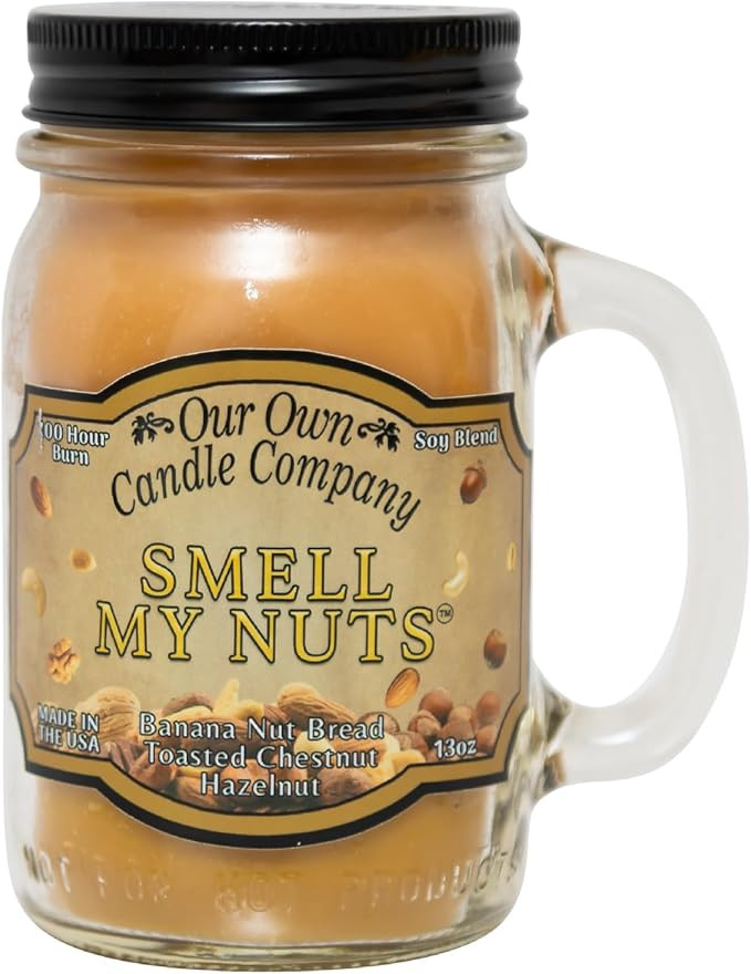 Our Own Candle Company Smell My Nuts Scented 13 oz Mason Jar Candle - Made in The USA | Amazon (US)