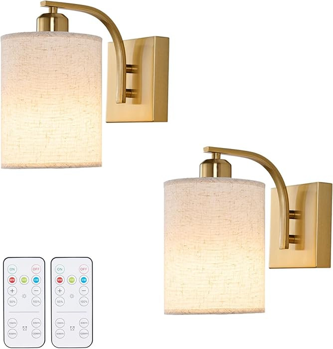 Wireless Dimmable LED Wall Lights, Rechargeable Battery Operated Wall Sconces | Amazon (US)