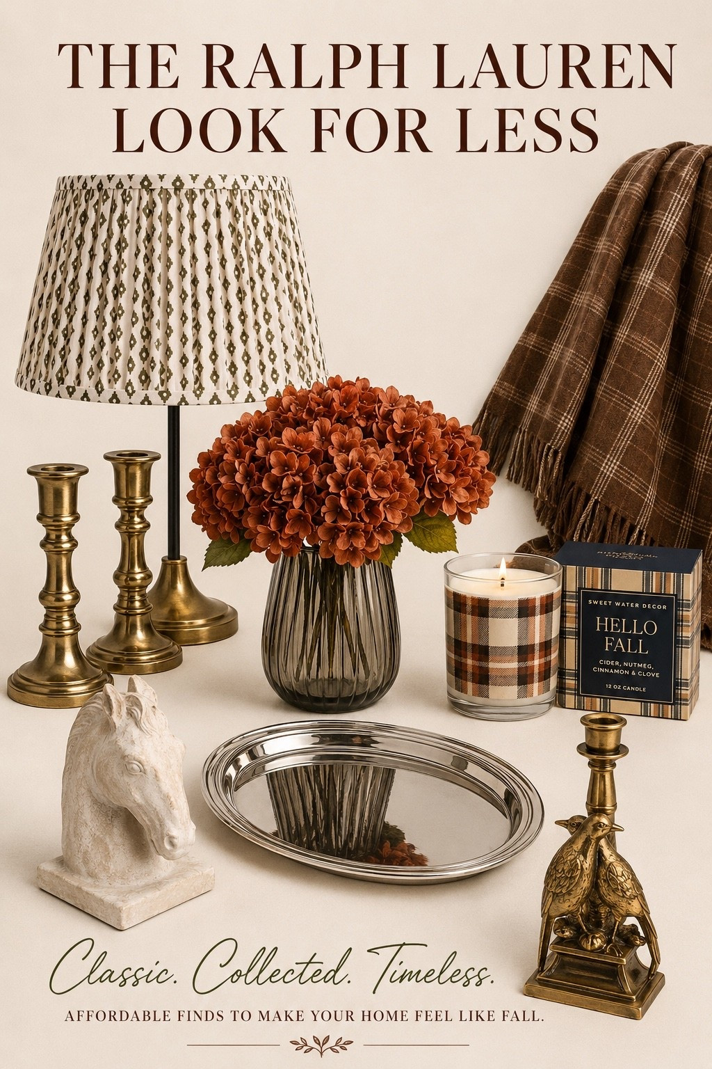 The Ralph Lauren look for less 🤎🍂

I pulled together some of my favorite affordable finds for creating that classic, collected fall look without the designer price tag. Think warm plaid, antique inspired silver, equestrian details, rich autumn florals, brass accents and cozy layers.

If you love Ralph Lauren inspired decor, traditional fall decor, English country style, equestrian decor, grandmillennial style, classic home decor and a home that feels collected over time then these finds are for you. 🤎

Shop all of my affordable fall home decor finds linked here!

#LTKSeasonal #LTKHome #LTKSaleAlert