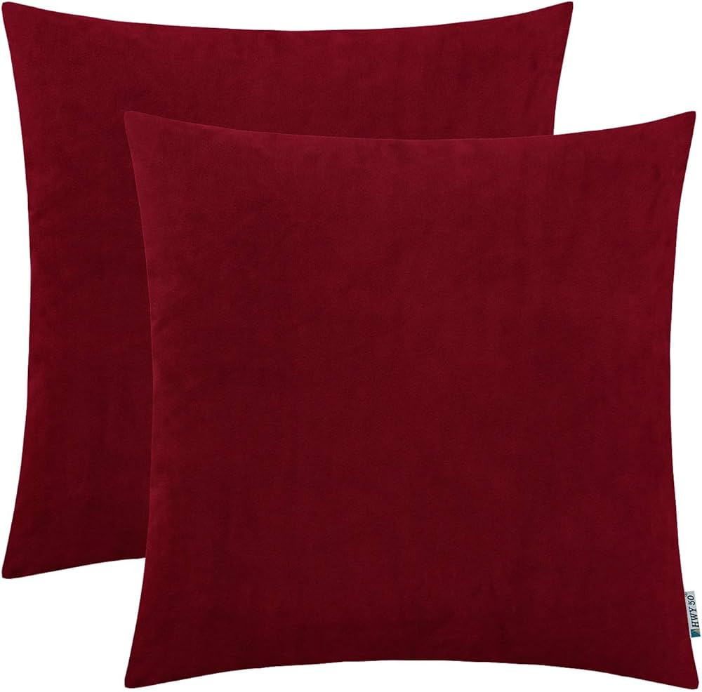 HWY 50 Dark Wine Red Burgundy Throw Pillow Covers Set 18x18 Inch for Couch Sofa Bed Bedroom Livin... | Amazon (US)