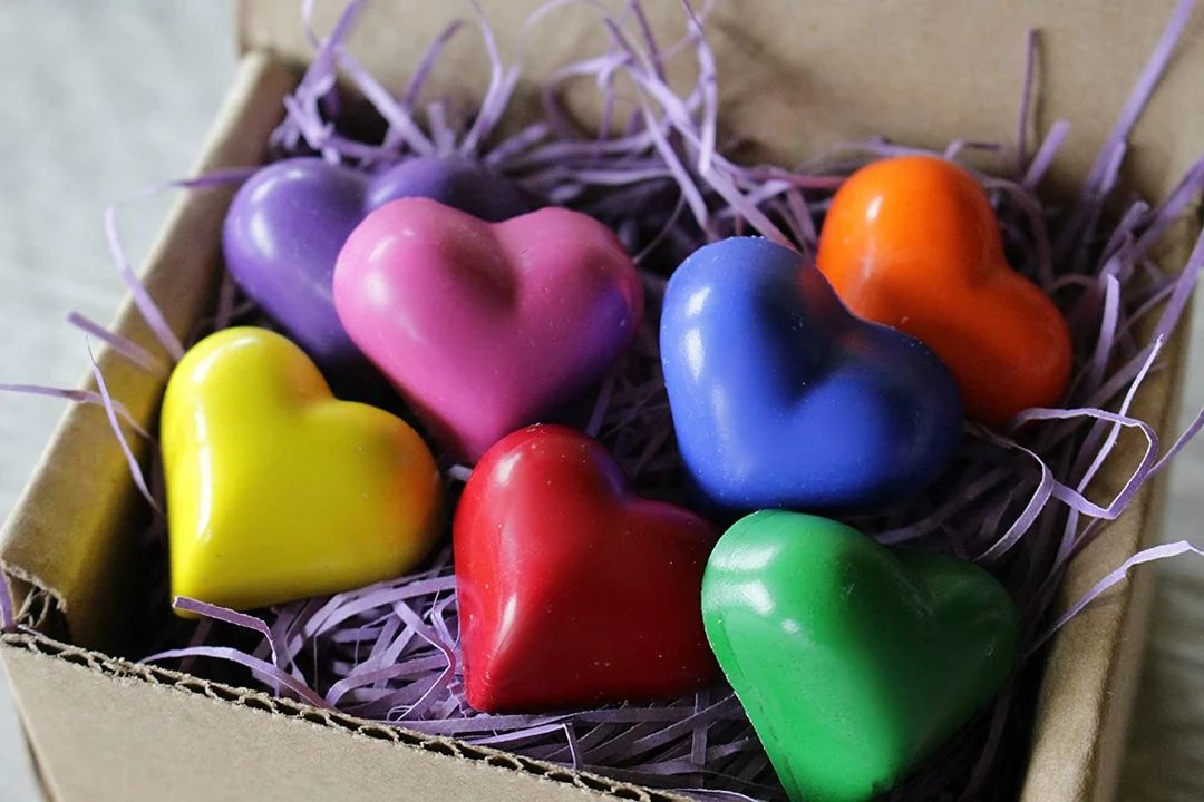 Heart Crayons Kids Valentine's Day Gift - Etsy | Etsy (US)