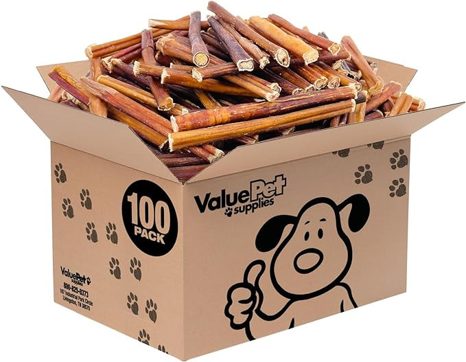ValueBull Bully Sticks for Small Dogs, Thin 6 Inch, 100 Count Bulk Pack - All Natural Dog Treats,... | Amazon (US)