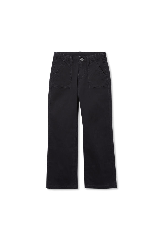 Girls Woven Utility Cargo Pant with Pockets - Lands' End - Black - 10 | Lands' End (US)