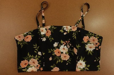 Old Navy The Occasion Womens Size Large Floral Taffeta Cropped Tank Top NWT | eBay US