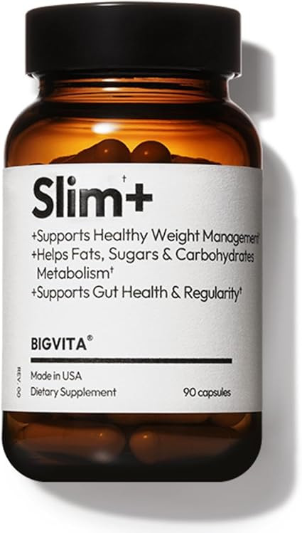 BIGVITA Slim+ | GLP-1 & AKK Gut Support | Boosts Metabolism, Fat Burning & Carb Blocking | Vegan,... | Amazon (US)