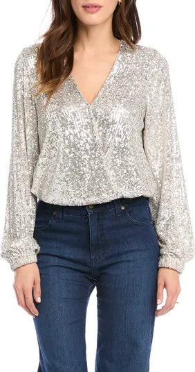 FIFTEEN TWENTY Sequin Wrap Top | Nordstrom | Nordstrom