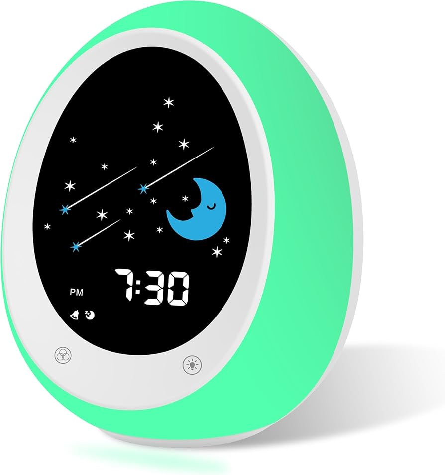 Kids Alarm Clock, Toddler Sleep Training Clock with Sun & Moon, Sound Machine, Night Light, Ok to... | Amazon (US)