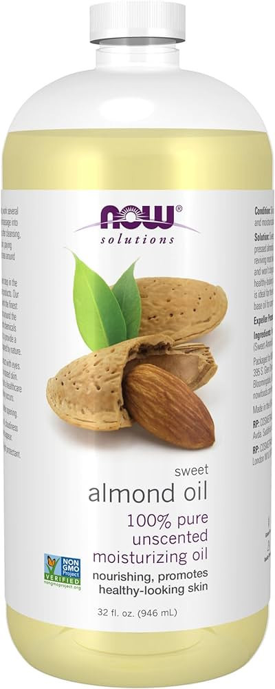 NOW Solutions, Sweet Almond Oil, 100% Pure Moisturizing Oil, Promotes Healthy-Looking Skin, Unsce... | Amazon (US)