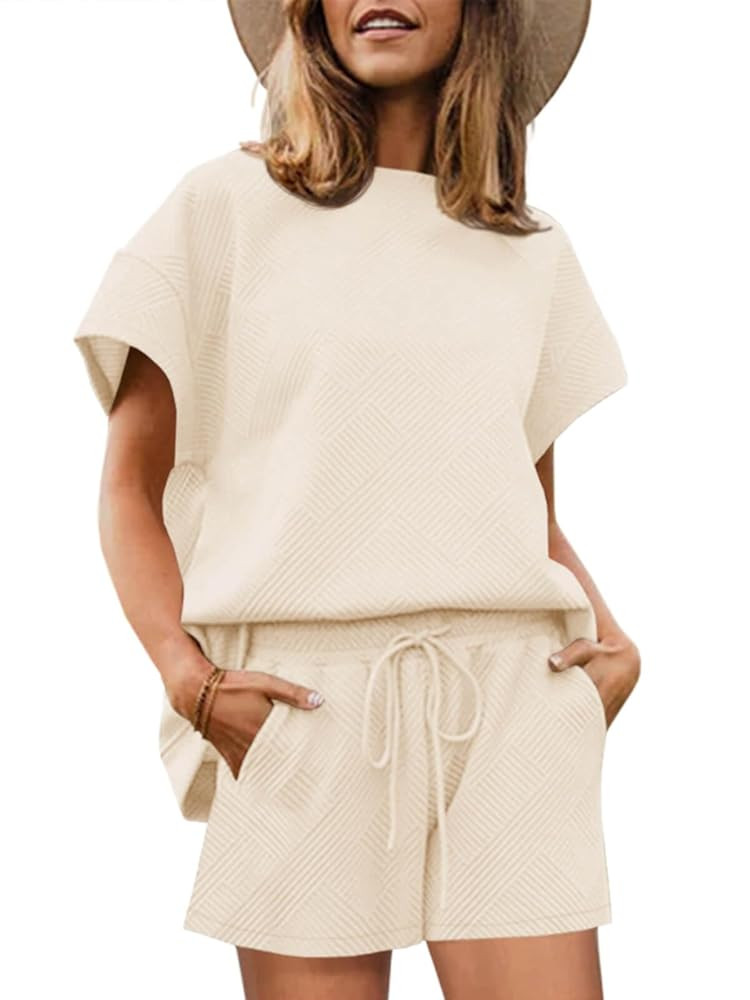 Tankaneo Womens Loungewear Set Short Sleeve Tops and Shorts 2 Piece Outfits Matching Lounge Pajam... | Amazon (US)