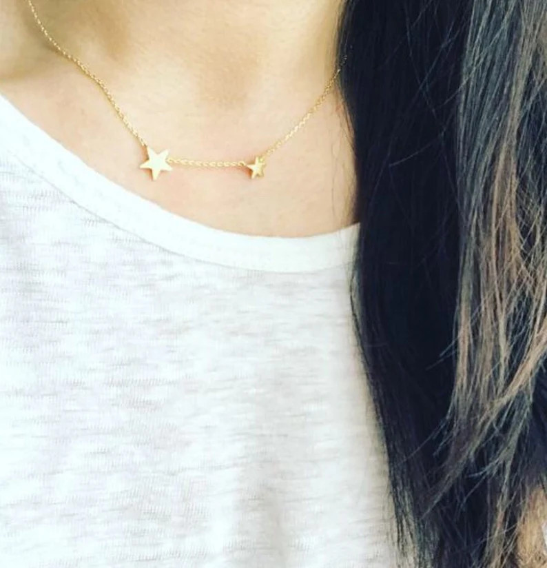 Star Necklace Double Star Necklace Stars Necklace Superstar - Etsy | Etsy (US)