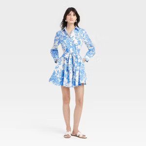 Women's Long Sleeve Mini Shirtdress - A New Day™ | Target