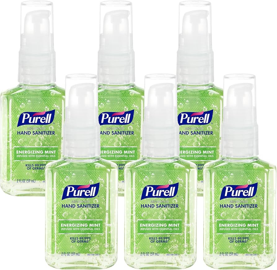 Purell Advanced Hand Sanitizer Gel Infused with Essential Oils, Energizing Mint, 2 fl oz Travel-S... | Amazon (US)