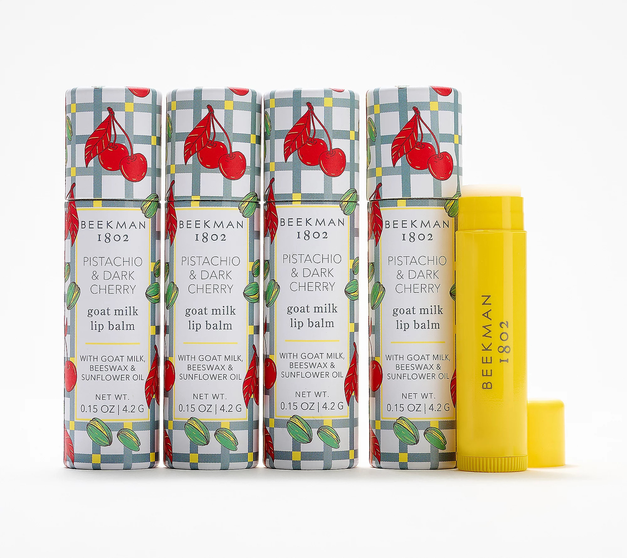 Beekman 1802 Pistachio Cherry Lip Balm Quad | QVC