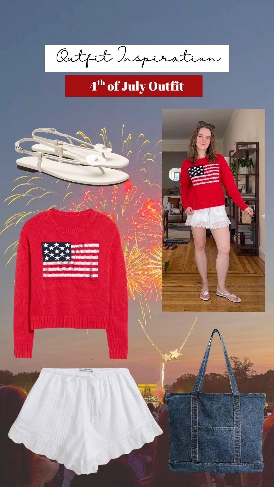 Fourth of July outfit ideas. American flag sweater

#LTKSeasonal #LTKSaleAlert