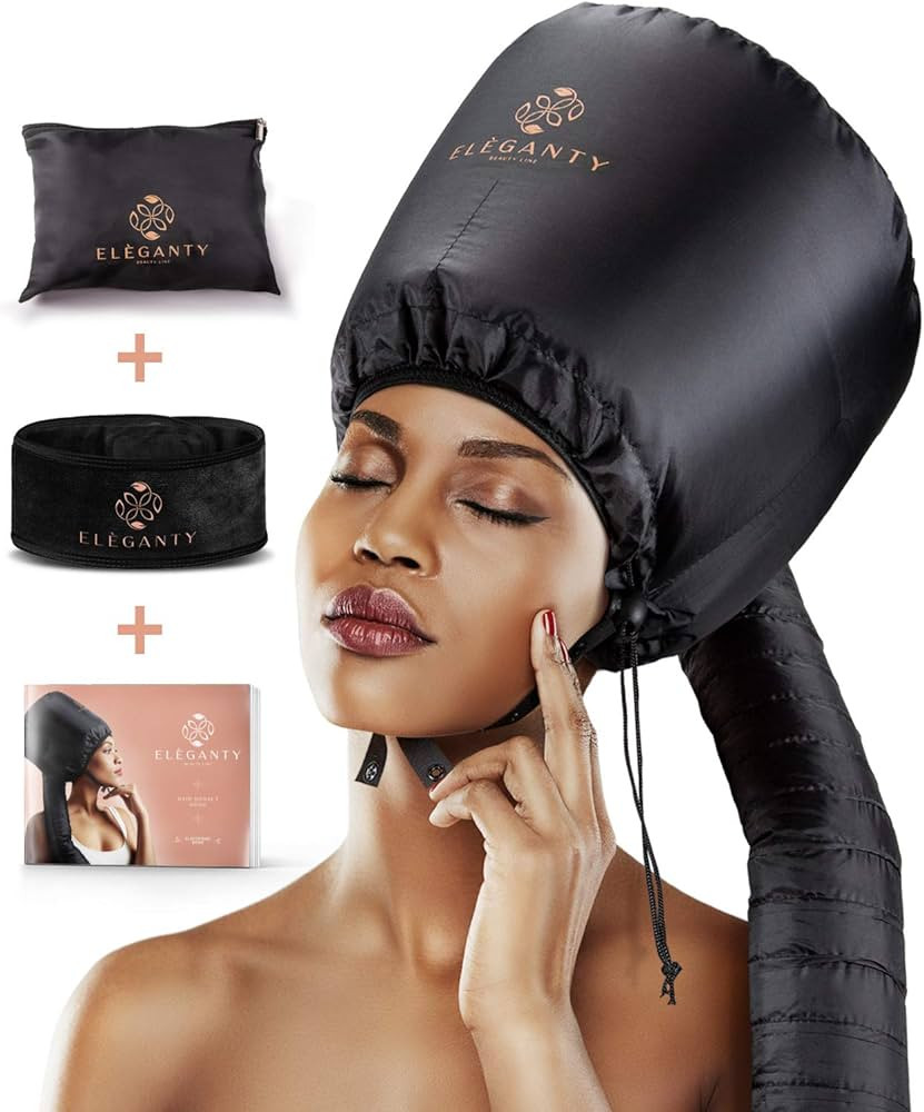 Eleganty Soft Bonnet Hood Hairdryer Attachment with Headband That Reduces Heat Around Ears and Ne... | Amazon (US)
