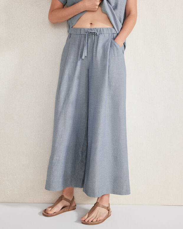 Linen Blend Cropped Palazzo Pants | Haven Well Within