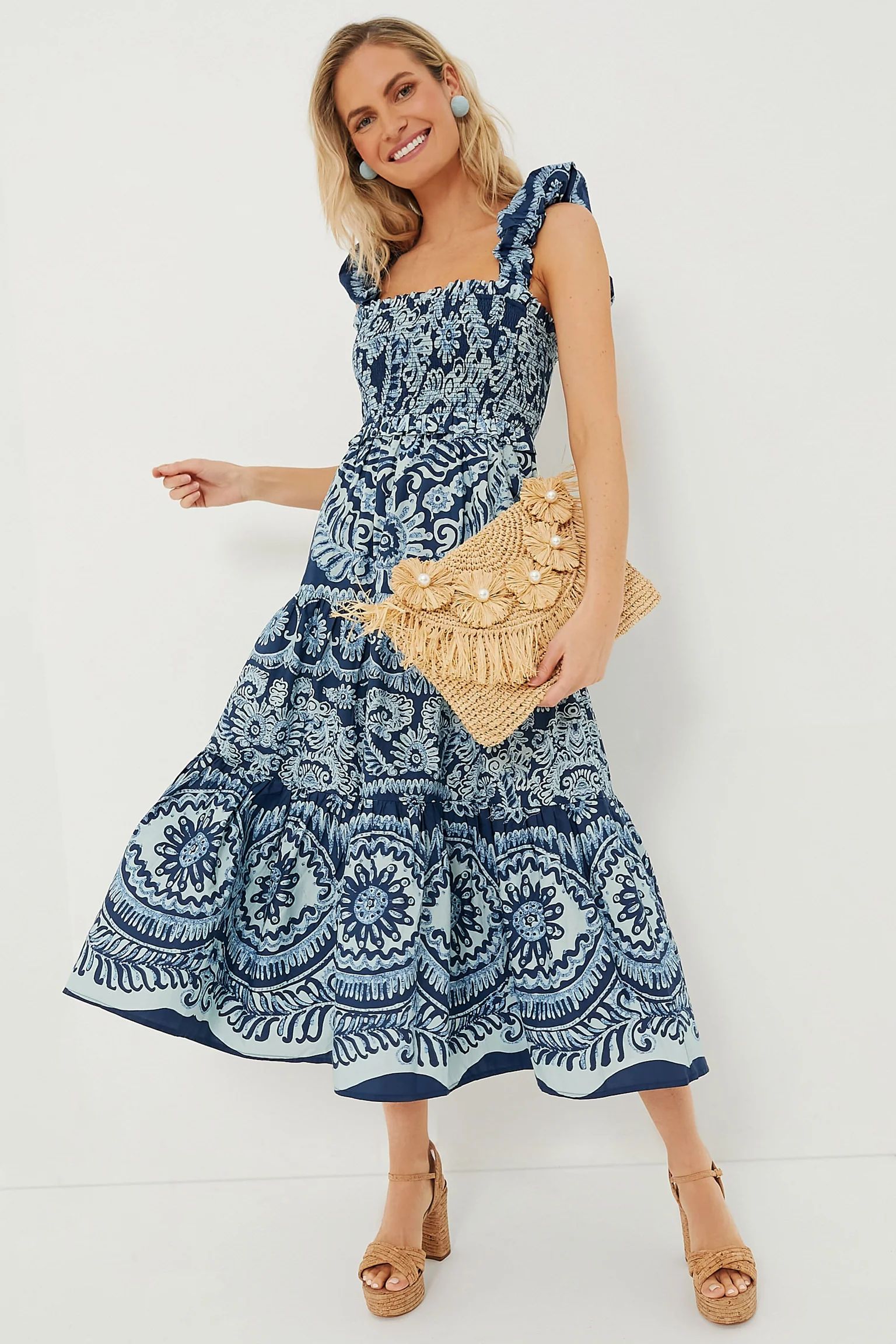 Exclusive Charlough Sleeveless Smocked Midi Dress | Tuckernuck (US)
