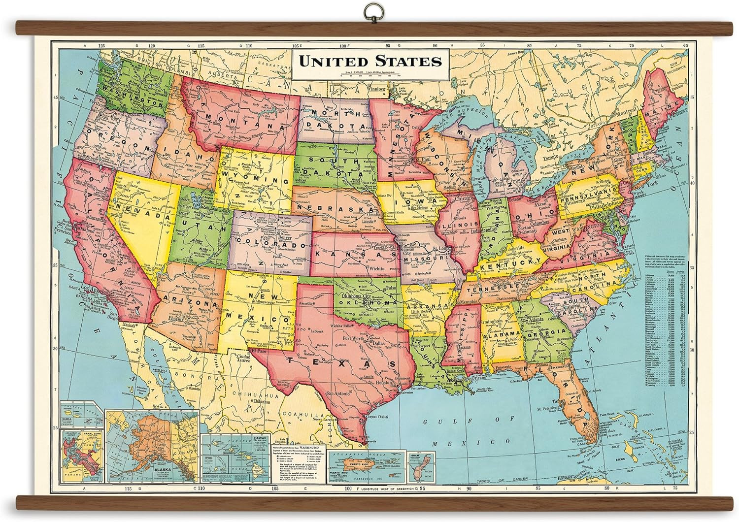 Cavallini Papers United States Map Vintage School Chart | Amazon (US)