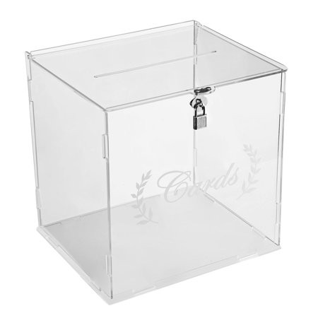 Clear Acrylic Wedding Card Box Sign Money Box Gift Card Box w/ Lock and Card: R3C4 | Walmart (US)