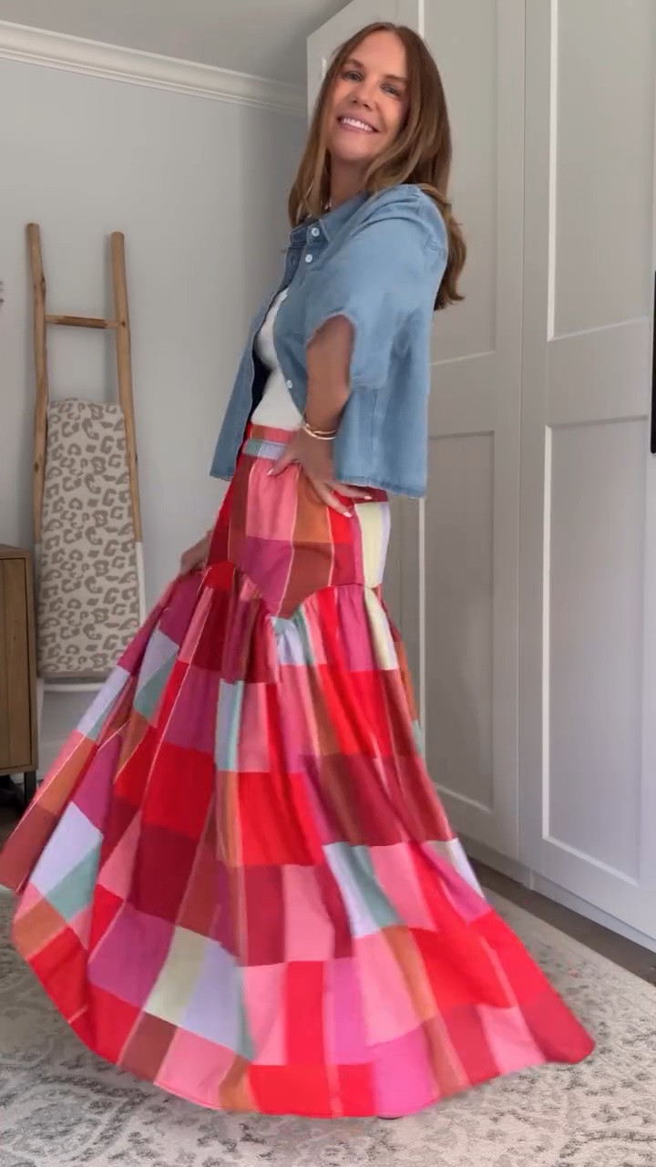 🚨 Stop scrolling if you love colorful outfits…🌈💕This skirt deserves a moment. Which look are you wearing: 1️⃣ with the woven tote or 2️⃣ with the denim layer? 💃✨

Viral Amazon fashion finds, statement skirt, colorful style, fun over 40 outfits, chic and comfortable style, how to style, tall girl fashion, designer inspired

#LTKootd #LTKSeasonal #LTKOver40