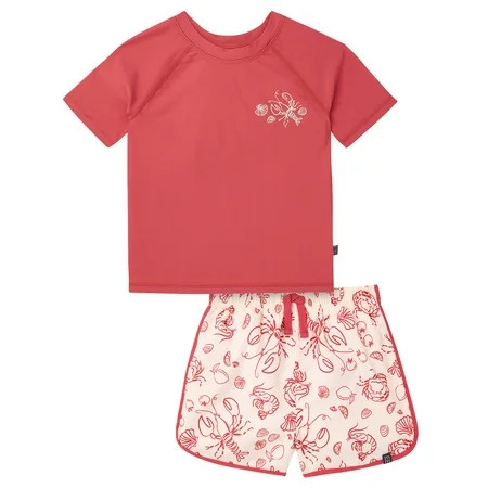 Modern Moments by Gerber Baby and Toddler Boy Short- Sleeve Rash Guard and Trunk Set, 2-Piece, Sizes 0/3M-5T | Walmart (US)