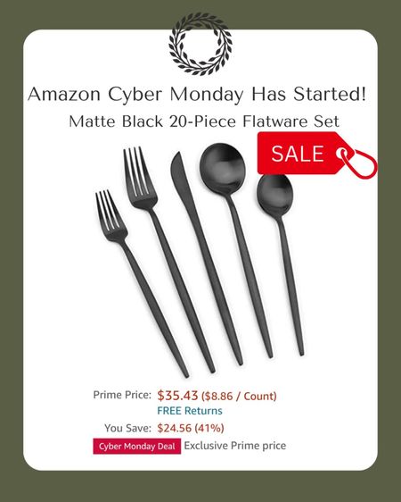 Cyber Monday Amazon deals, matte black silverware 

#LTKHoliday #LTKCyberweek #LTKGiftGuide
