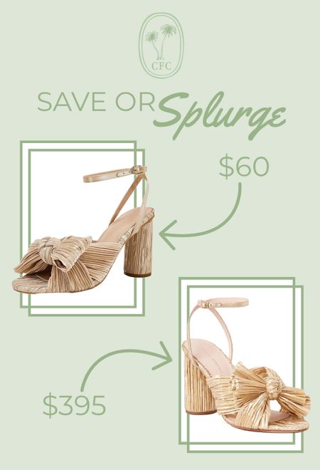Save or splurge on these gold bow shoes under $100. Loeffler Randal dupes  

#LTKshoecrush