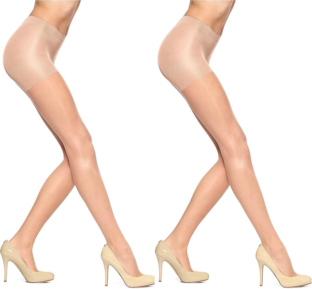 HUE Women's 2 Pack Sheer Tights Assorted Womens Tights Including Control Top, Fishnet, Lace, Toel... | Amazon (US)