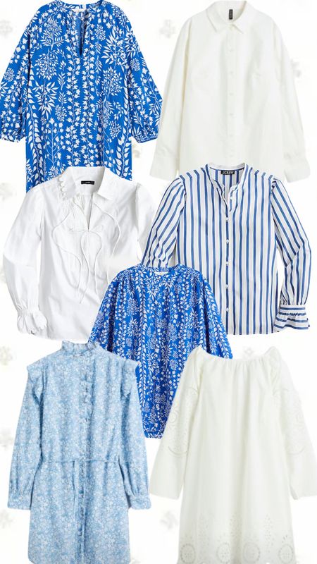 All the blue and white! 💙🤍💙🤍 #womensfashion #blueandwhite #dresses #tops 