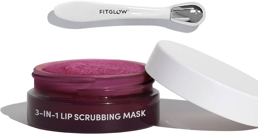 Fitglow Beauty | 3-in-1 Lip Scrubbing Mask | Plant-Powered Natural Exfoliates, Treats & Nourishes... | Amazon (US)
