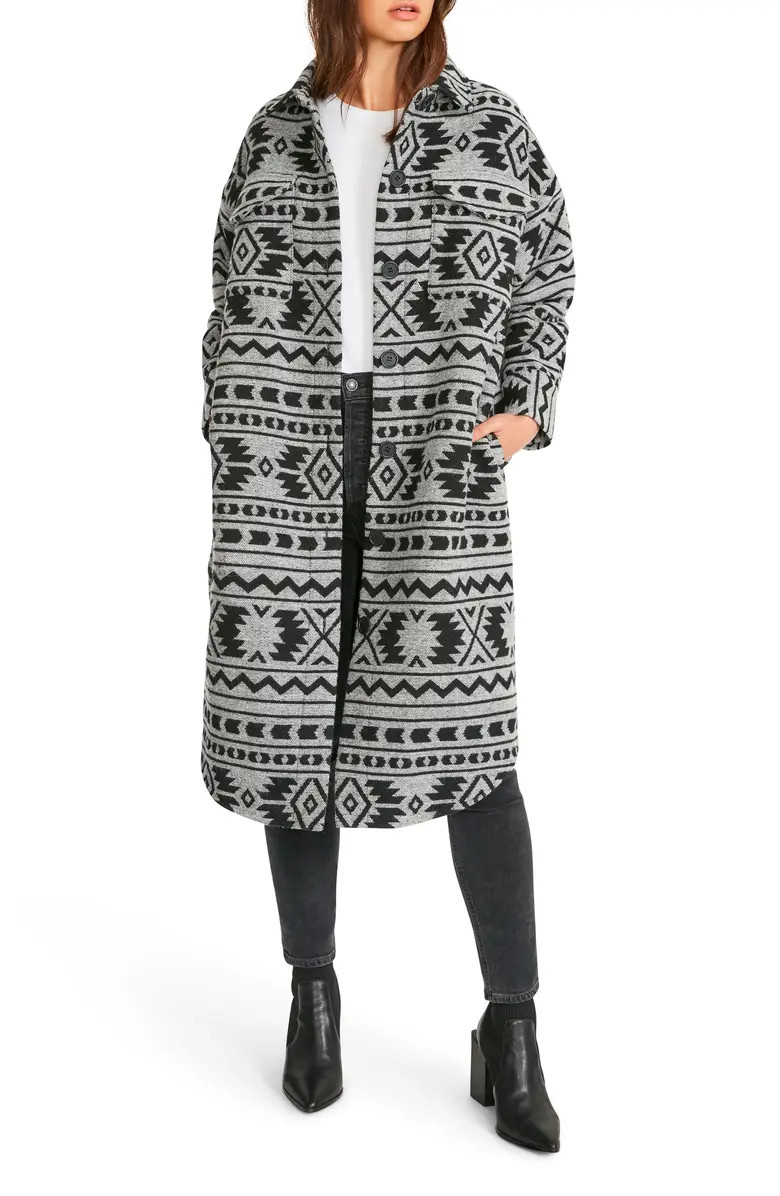 BB Dakota by Steve Madden New World Print Longline Coat | Nordstrom | Nordstrom
