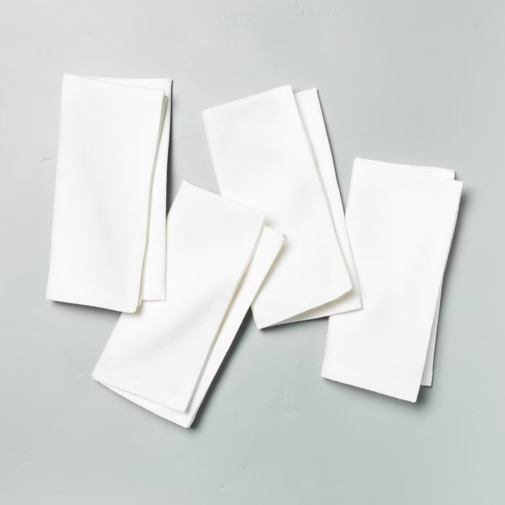 4pk Solid Cotton Napkin Set Sour Cream - Hearth & Hand with Magnolia | Target