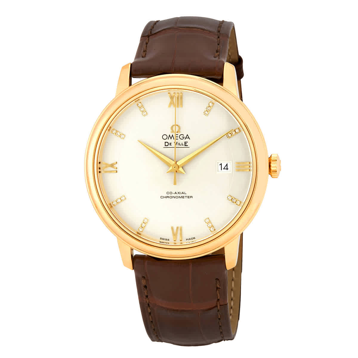 Omega De Ville Co-Axial 39.5mm Automatic Silver Dial Brown Leather Mens Watch 42453402052001 | Jomashop.com & JomaDeals.com