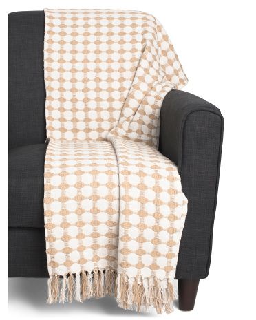 50x60 Cotton Dot Diamond Throw | TJ Maxx