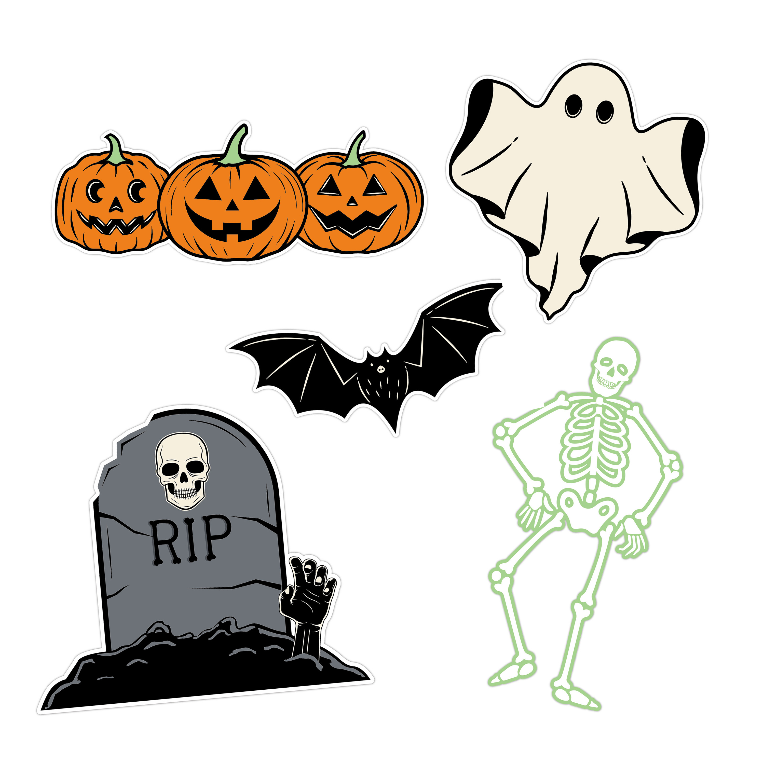 Glow in the Dark Halloween Icon Decals 10 Count | World Market