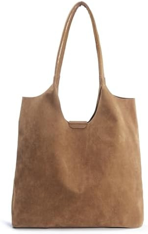 Soft Faux Suede Tote Bag for Women - Magnetic Closure Hobo Handbag, Casual Vegan Leather Purse​ | Amazon (US)