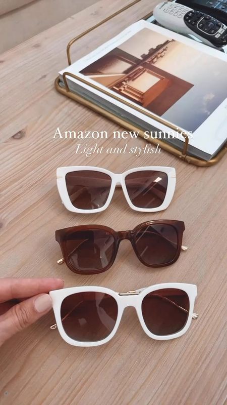 Amazon newest sunnies purchases 
Light and so stylish 
The perfect withe European sunglasses 


#LTKOver40 #LTKSeasonal #LTKStyleTip