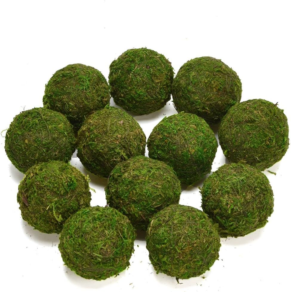 Byher Natural Green Moss Decorative Ball,Handmade (2.8"-Set of 6) | Amazon (US)