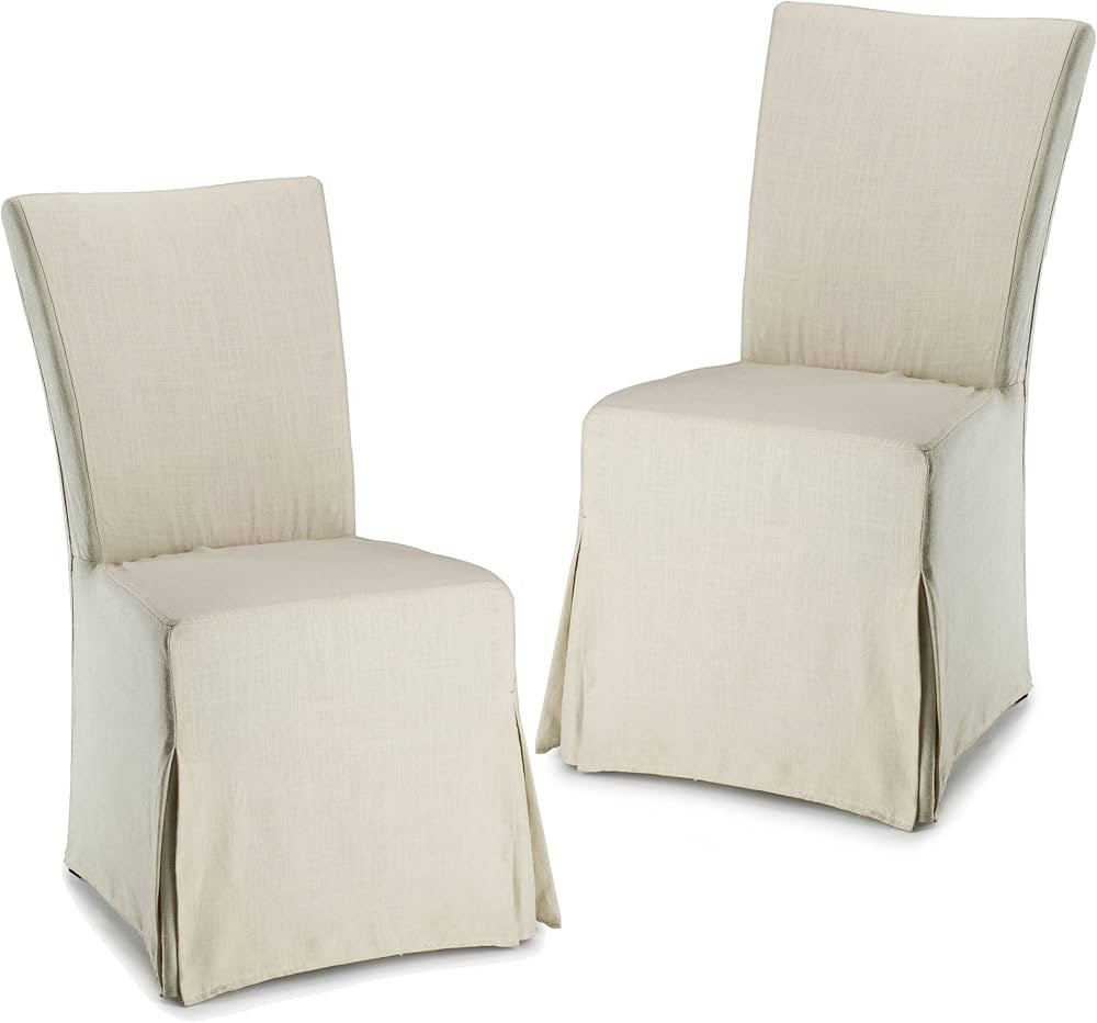 Safavieh Safavieh Hudson Collection Ella Linen Slipcover Side Chairs, Set of 2, Beige | Amazon (US)