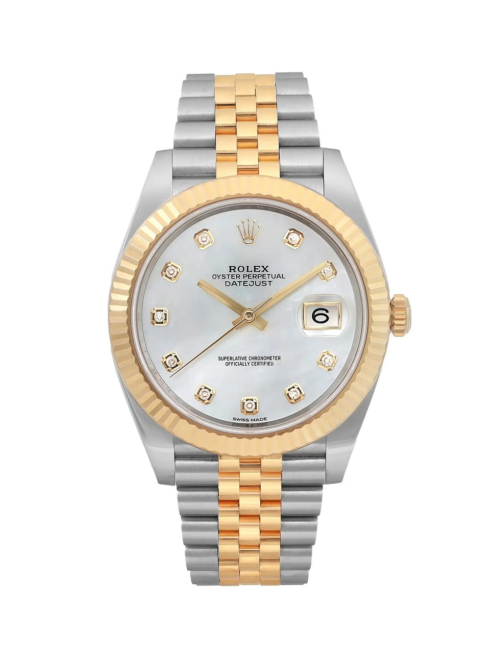Men's Pre-Owned Rolex Datejust 41MM 18K Yellow Gold Steel MOP Diamond Dial Jubilee Watch - Gold | Saks Fifth Avenue